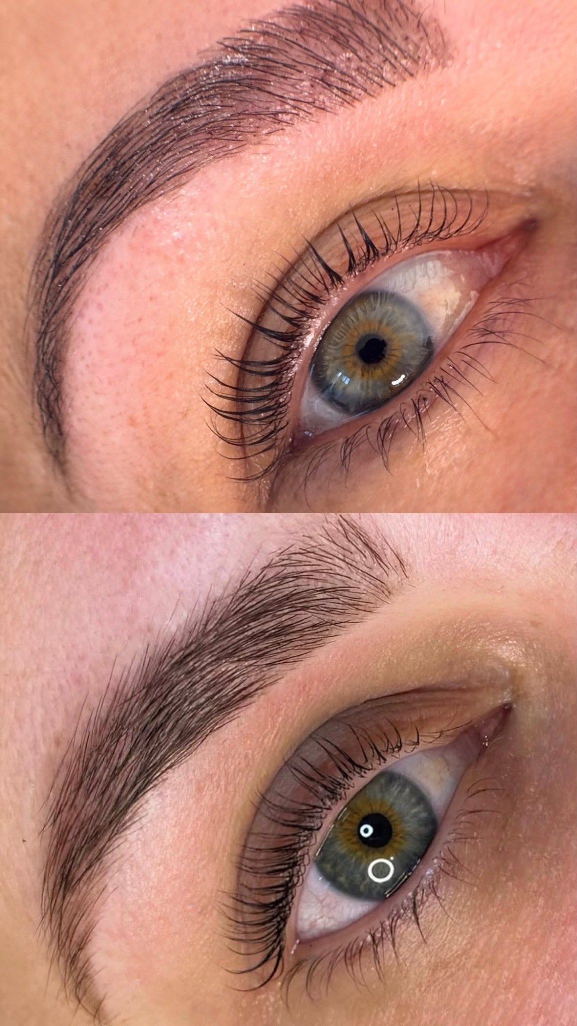Brow and lash before and after